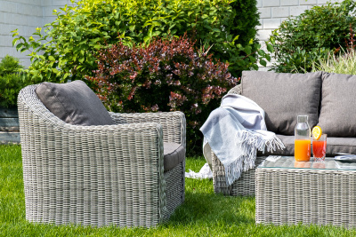 "Фабриция" кресло из искусственного ротанга, цвет серый