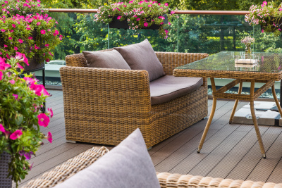 "Капучино" диван из искусственного ротанга двухместный, цвет соломенный